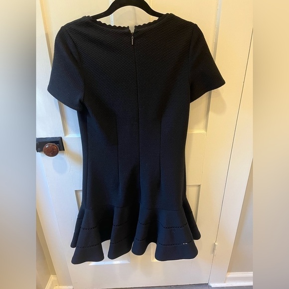 NWT $395 REBECCA TAYLOR Stretch Texture Little Black Dress Black Size 4 - Picture 6 of 11
